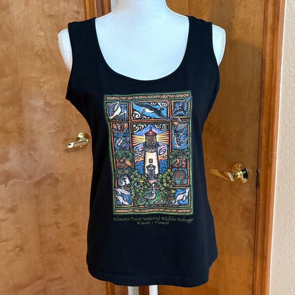 Ladies' Kilauea Point Wildlife Refuge Tank Top in Black, Size M - Picture 2 of 12